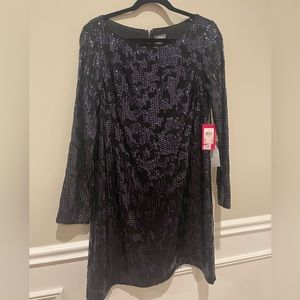 Vince Camuto Sequin Cocktail Dress Navy Sz 10